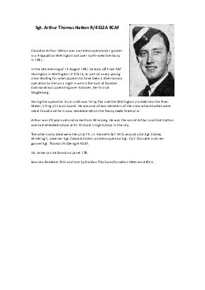 A preview of a PDF biography for Hatton, Arthur Thomas